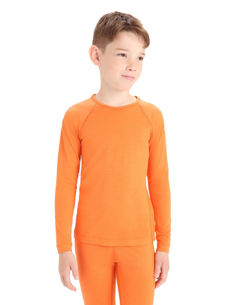 Kids\' Icebreaker Merino 200 Oasis Crewe Thermal Top Long Sleeve Flash | CA 1005NWYB